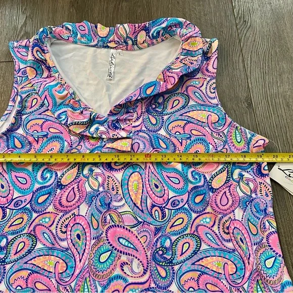 Lulu B Paisley Sleeveless Dress Size Large UPF 50 Cooling Fabric New With Tags - Picture 4 of 10